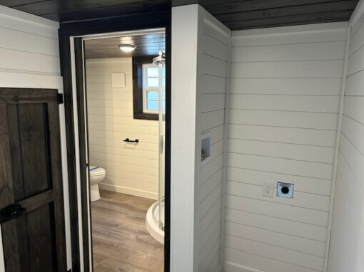 12x38 Country T Cabin Park Model - White ShipLap interior- On Display - Image 12