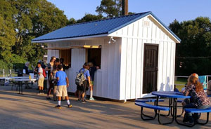 shed used as a concession stand